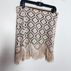 Judith March Crochet Lace Fringe Skirt Boho Festival Size Medium
